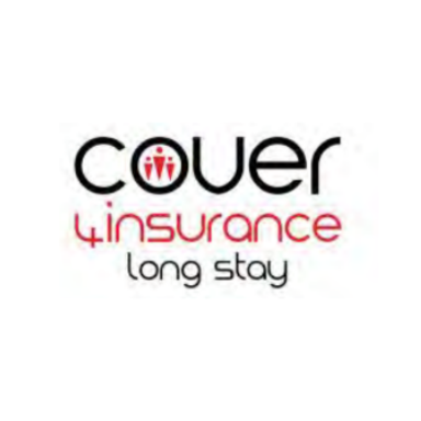 Logo for Cover Insurance featuring "long stay" in bold letters.